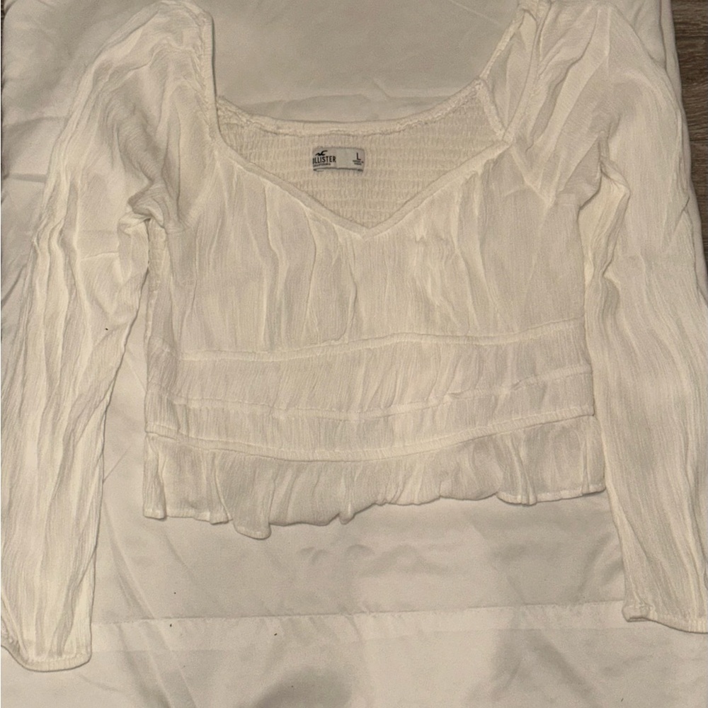 Hollister Cream Long Sleeve Top